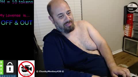 Snapshot of chunkymonkey420 chatting on 02/02/25, 07:20 Spencer Smokey Bear online show from 02/02/25, 07:20