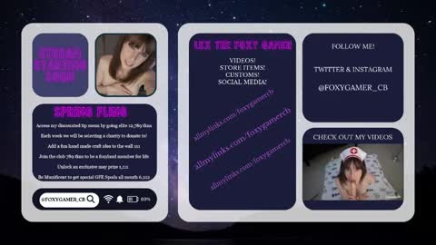 Snapshot of foxy_gamer chatting on 05/09/26, 01:11 Lex Vive foxygamer cb online show from 05/09/26, 01:11