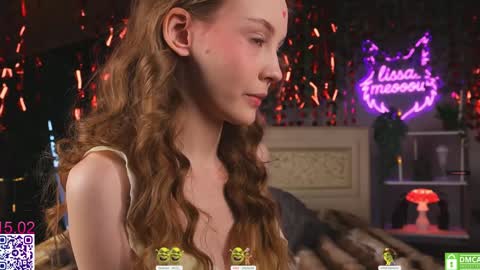 Snapshot of lissa_meooow chatting on 02/15/26, 07:51 your Liza again. Next stream Dec. 1 at 2 or 3 GMT online show from 02/15/26, 07:51