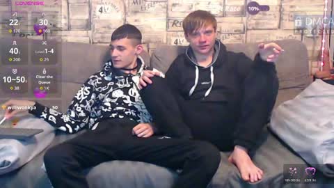 Max tall dark-haired guy with tattoos and Phil blond-haired online show from 03/21/26, 01:54