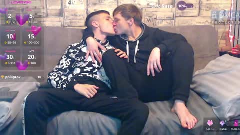 Max tall dark-haired guy with tattoos and Phil blond-haired online show from 03/28/26, 01:49