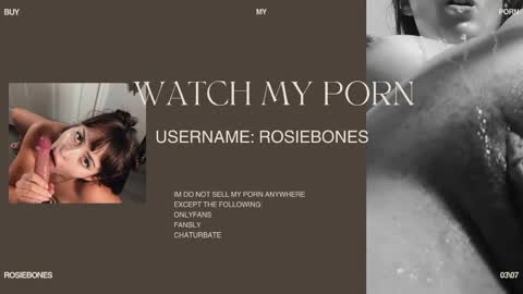 Snapshot of rosiebones chatting on 05/18/26, 11:32 Rosie Bones online show from 05/18/26, 11:32