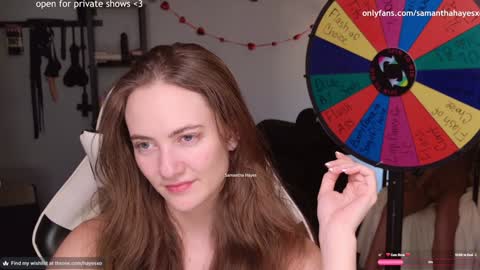 Snapshot of samanthahayesxoxo chatting on 02/01/25, 06:21 The Real Samantha Hayes haha online show from 02/01/25, 06:21