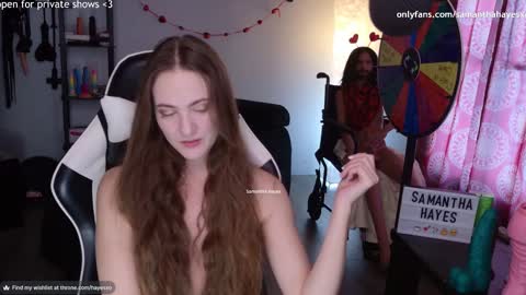 Snapshot of samanthahayesxoxo chatting on 02/12/25, 09:11 The Real Samantha Hayes haha online show from 02/12/25, 09:11