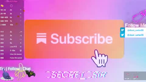 Snapshot of secret_sir chatting on 06/29/26, 10:54 Dean Carter online show from 06/29/26, 10:54