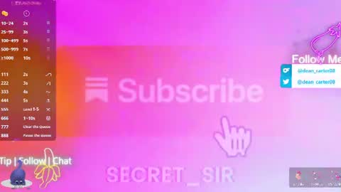 Snapshot of secret_sir chatting on 07/03/26, 10:16 Dean Carter online show from 07/03/26, 10:16