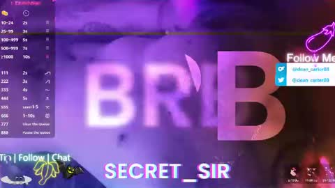 Snapshot of secret_sir chatting on 07/05/26, 11:23 Dean Carter online show from 07/05/26, 11:23