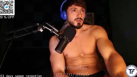 Snapshot of travonidas chatting on 07/20/26, 11:18 Greek God online show from 07/20/26, 11:18
