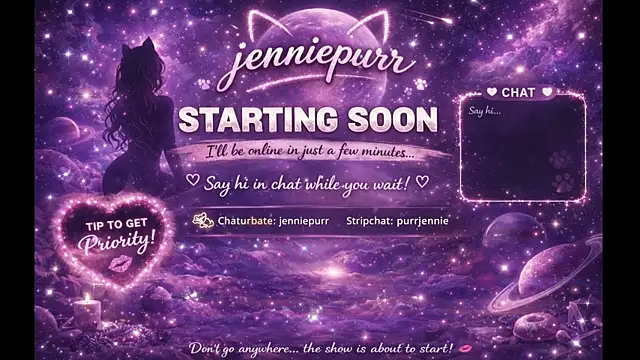 purrjennie online show from 03/31/26, 08:59